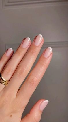 Minimal Nails French, French Nails Polish, Engagement Nails Neutral, Nails For All Outfits, Gel Mani French Tip, Thing French Tip Nails, French Manicure Biab Nails, Gel French Nails Short, Gel Manicure Wedding Nails