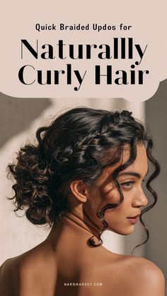 Stay stylish with quick braided updos for naturally curly hair. Visit our site for fast and easy braided updo tips. Save this pin for your next hairstyle!  #QuickBraidedUpdos #CurlyHair #EasyStyles Formal Curly Hairstyles Updo, Hoco Hairstyles Updo Curly Hair, Bridesmaid Hairstyles Braid Updo, Curly Braid Updo, Curly Romantic Updo, Curly Half Updos For Medium Hair, Low Curly Updo, Short Curly Hairstyles For Wedding Bridesmaid Hair, Partial Updo For Curly Hair