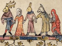 an old medieval manuscript with some people on it