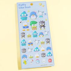 a sticker sheet with different cartoon characters on it