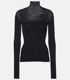 Cashmere High Neck Turtleneck, Modern Turtleneck For Fall, Chic Black Funnel Neck Sweater, Luxury Fine Knit Tops For Fall, Modern Fitted Wool Tops, High Neck Cashmere Sweater, Modern Fitted Wool Top, Elegant High Neck Turtleneck For Fall, Merino Wool High Neck Turtleneck For Fall