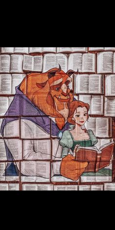 an image of the beast and princess from disney's beauty and the beast book