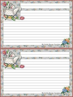 two lined notepads with an image of a bunny and flowers on the side