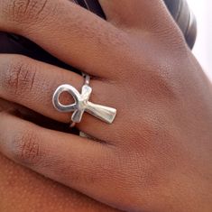 Handmade Ankh Cross Solid .925 Sterling Silver Ring. Made To Order Size 6, 7, 8, Send Your Size After You Order. .925 Sterling Silver Will Not Irritate The Skin Or Turn Green This Ring Can Be Worn Every Day And For All Activities. Ankh Ring, Ankh Cross, Ring Color, Womens Jewelry Rings, Solid 925 Sterling Silver, 925 Sterling Silver Ring, Sterling Silver Ring, Silver Ring, Every Day