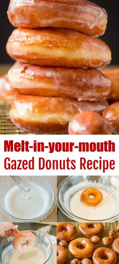 Homemade Glazed donuts are fluffy, airy, and melt-in-your-mouth soft. Think of these as gourmet Krispy Kreme donuts. At Home Donut Recipe, How To Make Yeast Donuts At Home, Easy Yeast Doughnut Recipe, Crescent Donut Recipe, Deep Fryer Donut Recipe, Yeast Donut Recipe Fried, Yeast Doughnut Recipe Baked, Yeast Recipes Baking Desserts