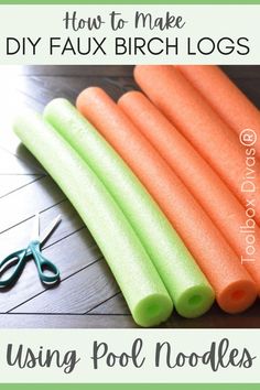 how to make diy faux birch logs using pool noodles