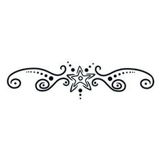 a star and swirls tattoo design on a white background