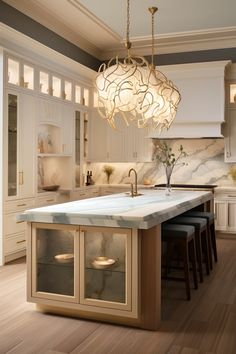 Kitchen Interior Design| Kitchen Interior Design Decor| kitchen Interior Design Modern Bold Backsplash, Smart Kitchen Technology, Kitchen Quartz, Interior Decoration Ideas, Island Farmhouse, Industrial Chic Design, Waterfall Island, Marble Tables Design