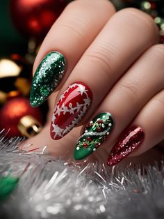 Classic red and white striped patterns inspired by candy canes, paired with a touch of sparkle. A sweet and festive look for the holiday season.