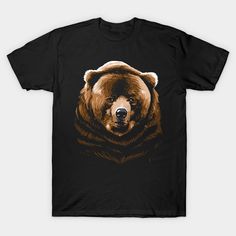 bear -- Choose from our vast selection of Crewneck and V-Neck T-Shirts to match with your favorite design to make the perfect graphic T-Shirt. Pick your favorite: Classic, Boxy, Tri-Blend, V-Neck, or Premium. Customize your color! For men and women. Bear Design Graphic Tee Short Sleeve T-shirt, Bear Design Graphic Tee With Short Sleeves, Graphic Tee With Bear Design, Short Sleeve, Graphic Tee With Bear Design, Graphic Tee With Bear Design And Crew Neck, Bear T Shirt, Grizzly Bear, Mammals, V Neck T Shirt