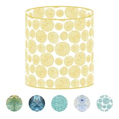 a lamp shade with different designs on it