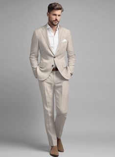 Wrap yourself in luxury and grace in our Solbiati's Pericle Beige Linen Suit – a classic choice for the discerning gentleman. Crafted meticulously from the finest linen fabric, this attire presents a strikingly solid design, enveloped in an entrancing beige tone. Its masterful construction guarantees a lavish drape, gently embracing the skin with unrivaled comfort. Ideal for asserting a bold statement or channeling understated chic, this suit guarantees to elevate your presence ensuring you navigate every fashion moment with unrivaled confidence and style.     About Solbiati Pericle Collection :  A blend of artisan craftsmanship and the finest linen, designed for those who cherish classic elegance with a modern twist. Our collection offers unparalleled comfort and impeccable style. With th Luxury Tailored Suits For Grooms, Luxury Beige Tuxedo For Formal Occasions, Luxury Double-breasted Linen Suit, Luxury Neutral Suits For Formal Occasions, Luxury Cream Suits For Spring, Luxury Fitted Suits In Neutral Color, Luxury Beige Blazer In Suiting Fabric, Luxury Linen Wedding Blazer, Timeless Luxury Cream Suit