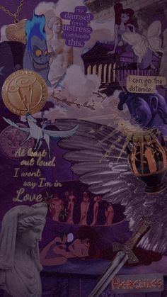 a collage of images with words and pictures on them, including an angel holding a gold coin