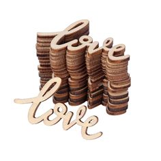 PRICES MAY VARY. ① DESCRIPTION: Material: Wood. Size: Approx. 2.17x1.26 in / 5.5x3.2 cm. Made of good quality natural wood, laser cut and polished. ② FEATURE: Little love cutout wood ornaments, cute and funny. Perfect to be decorated with stains, inks, paint and embellishments. ③ USAGE: Each wood piece was well polished, can be assemble or separated, fun to DIY as you like. ④ GREAT DECORATION: You can just make them to decorate your parties, dances, ceremonies or any special occasion. Or hang th Wedding Party Table Decorations, Diy Projektit, Wedding Party Table, Wooden Slices, Shabby Chic Crafts, Wooden Cutouts, Wedding Confetti, Party Table Decorations, Wood Crafts Diy