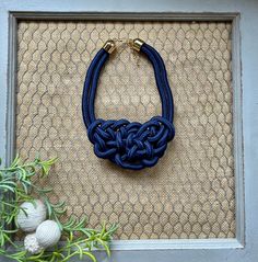 Navy Blue Nautical Rope Knot Statement Necklace Adjustable length This necklace is 20 inches with an additional 2 inches to extend to a longer look with hook and eye clasp and chain extender which can be easily be removed if you just like the shorter look. Knots & Nautical https://www.etsy.com/shop/BohoJewelBoutique?section_id=17156153&ref=shopsection_leftnav_1 Chunky Chain Link Statement Necklaces https://www.etsy.com/shop/BohoJewelBoutique?section_id=17156207&ref=shopsection_leftnav_2 Crystal Knotted Rope, Knot Braid, Flower Statement Necklace, Rope Knots, Nautical Rope, Enamel Beads, Chain Extenders, Statement Necklaces, Look Plus