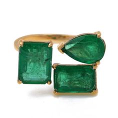 6.62 Ctw Emerald Ring in 14K YG Metal - 3.81 Grams 14k Gold Three Stone Baguette Cut Jewelry, Gia Certified Yellow Gold Pear-shaped Ring, Gia Certified Pear-shaped Yellow Gold Ring, Gia Certified Yellow Gold Emerald Ring For Formal Occasions, Formal Gia Certified Yellow Gold Emerald Ring, Luxury Gold Emerald Ring With Three Stones, Luxury Yellow Gold Ring For May Birthstone, Gia Certified Yellow Gold Baguette Cut Ring, 14k Gold Gia Certified Baguette Cut Ring