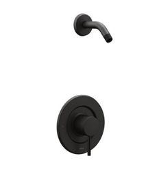 thermostaer and shower faucet with hand showerhead in matte black