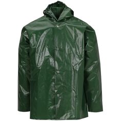 Experience heavy protection and lightweight comfort with the Tingley Iron Eagle green hooded jacket! This mildew-resistant coat is a necessity for working in environments like sanitation, meat packing, agriculture, and any other field where a light layer of protection goes a long way. Generously cut batwing sleeves offer maximum flexibility, and the 2 mm exterior offers ideal resistance to snags and abrasions. The seals along the front and the attached hood keep out winds, rain, and contaminants Hooded Green Windbreaker For Rainy Weather, Green Waterproof Hooded Jacket With Long Sleeves, Weatherproof Green Parka For Rainy Weather, Green Weatherproof Parka For Rainy Weather, Weatherproof Green Windbreaker For Outdoor Work, Green Weatherproof Windbreaker For Outdoor Work, Hooded Raincoat With Adjustable Hood For Outdoor Work, Green Hooded Outerwear For Outdoor Work, Green Waterproof Long Sleeve Outerwear