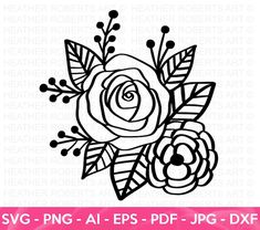 Flower Bouquet Svg, Svg Flowers, Rose Svg, Flower Drawings, Floral Svg, Flowers Svg, Santa Rita, Flower Svg, Floral Decoration