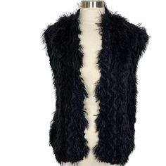 Nwt Black Faux Fur Fuzzy Eyelash Vest, Size Large Soft And Cozy Lined Open Front Vest. Faux Fur Has A Vertical Tone On Tone Zig Zag Pattern In The Fuzzy Eyelash Stretch Knit Fabric. Super Cute And Brand New! 100% Polyester New With Tags Condition Please See Photos For Approximate Measurements To Ensure Proper Fit. Bundle To Save, Or Reasonable Offers Always Considered! B054 Winter Feather Trim Outerwear For Night Out, Winter Outerwear With Feather Trim For Night Out, Feather Trim Outerwear For Night Out In Winter, Winter Night Out Outerwear With Feather Trim, Black Party Outerwear With Feather Trim, White Jackets, Open Front Vest, White Bohemian, Lily White