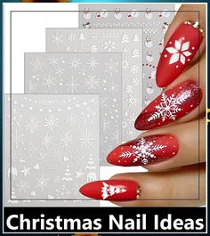 8 Sheets Christmas Nail Art Stickers Decals 5D Embossed Self-Adhesive Pegatinas U as Navidad Snowflake Santa Claus Snowman Reindeer Winter Holiday Manicure Decoration Supplies Accessories for Women Nail Shapes Square, Holiday Manicure, Snowman Nails, Nail Art Stickers Decals, Seasonal Nails, Holiday Nail Art, Womens Nails