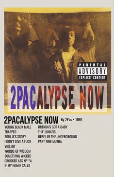 the poster for 2pacalypse now