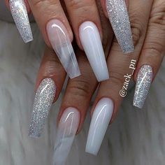 French Pedicure, Nagel Tips, Ombre Acrylic Nails, Glamour Nails, White Acrylic Nails, Cute Acrylic Nail Designs, Coffin Nails Long, Acrylic Nails Coffin Short