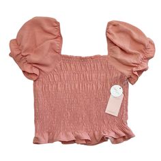 This Is An Adorable Top For Warm Weather. It Is Nwt And Size S. Laid Flat It Measures 13” Armpit To Armpit And It Is 17” Long. Gd2612 #Gloriousdebris #Blashe #Cropped #Balloon #Blouse #Pink #Blush #Dustypink #Smocked #Puffer #Sweet #Teens #Nwt Balloon Blouse, Pink Blush, Dusty Pink, Warm Weather, Pink Ladies, Puffer, Blush, Crop Top, Top Blouse