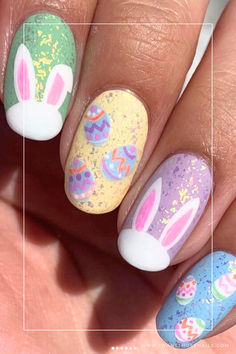 easter egg and bunny nails Nail Water Decals