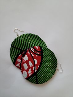 African Cloth Earrings Handmade Handmade Green Hoop Earrings For Gift, Handmade Green Wrap Earrings As Gift, Handmade Multicolor Wrap Earrings For Gift, Handmade Green Drop Plug Earrings, Handmade Green Round Earrings, Handmade Green Round Clip-on Earrings, Green Wrap Earrings As Gift, Green Wrap Earrings With Ear Wire For Gift, Green Wrap Earrings For Gift