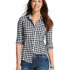 Perfect Condition, I Just Don't Reach For It. Has Cuff Buttons Half Way Up To Keep Sleeves Folded Up, Small Pocket On Front And Thicker Than Most Button-Ups. Tommy Hilfiger Casual Shirt, Fitted Gingham Casual Shirt, Casual Gingham Tops For Work, Tommy Hilfiger Long Sleeve, Tommy Hilfiger Top, Gingham Shirt, Tommy Hilfiger Tops, Checkered Shirt, Button Up Top