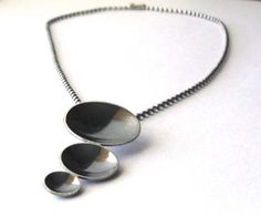 Modern oxidized sterling silver artisan pendant by PoseidonsBooty, $94.00 Modern Gunmetal Necklace With Oxidized Finish, Artisan Jewelry Handmade, Prescott Az, Dark Shadows, Ball Chain Necklace, Sterling Bracelets, Necklace Chain Lengths, Sterling Silver Necklace Pendants, Sterling Silver Cuff