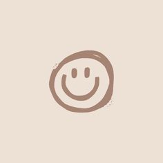 a drawing of a smiley face on a beige background