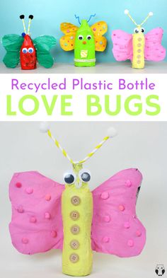 the recycled plastic bottle love bugs are so cute and easy to make