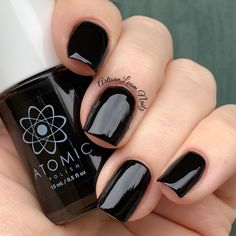 Carbon (C) Glossy - Atomic Polish Iron Oxide, Base Coat, Top Coat, Cruelty Free, Manicure, Nail Polish, Glitter, Lighting, Nails