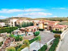 this is an aerial view of a home in the hills near san diego, california