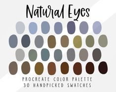 a book cover with an image of different shades of eyes and the words, natural eyes