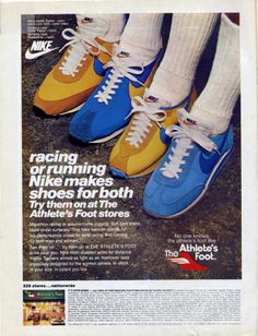 1980s Ads, Nike Ads, Old Nikes, Womens Nike Shoes, Vintage Running, Nike Ad, Shoe Poster, Different Types Of Sneakers