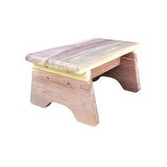 a wooden step stool made out of wood