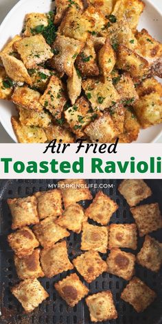 air fried toasted ravioli is an easy appetizer to serve on the grill