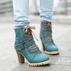 Vintage Wedges, Shoe Heels, Custom Adidas, High Heel Stiefel, Blue Boots, High Heel Boots Ankle, Gorgeous Shoes, Fabulous Shoes, Desert Boots