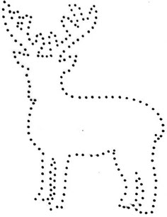 a drawing of a deer made out of small black dots on a white paper background