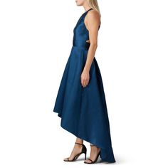 Navy blue satin (100% Polyester). Gown. Sleeveless. Crew neckline. Center back zipper with hook-and-eye closure. Fully lined. Side pockets. See size and fit tab for lengths. Made in the Usa. High Low Gown, Gown Blue, Rent The Runway, Blue Satin, Hutch, Crew Neckline, High Low Dress, High Low, Navy Blue