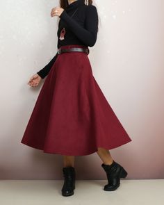 * A midi wool skirt, worked out a comfortable and flattering long skirt for daily wear. * Accurate and smart cut to visually slim and let your legs look longer and slender. * Made of quality wool faric, with fully lined, comfortable and warm. * Materials: 30% wool, 20% cotton, 50% polyseter Shop sizing chart FYI ( actual body figures, not laying flat clothes measurements) Size XS (US 2, UK 6, German 32, French 34) Bust: fits bust around 33.5 inches/85cm Waist: fits waist around 26 inches/66cm Hi Belted Full Skirt For Work, Knee-length Maxi Skirt For Workwear In Fall, Winter Fitted Belted Skirt, Relaxed Fit Belted Flared Skirt, Solid Long Pencil Skirt For Fall, Fall Formal Belted Skirt, Fall Office Belted Skirt, Fall Midi-length Lined Pencil Skirt, Fall Midi Length Lined Pencil Skirt