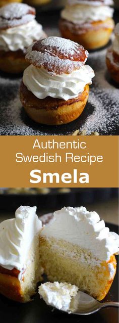 an image of a cake with white frosting on it and the words authentic swedish recipe snela