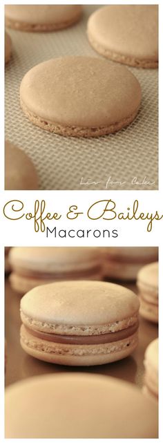 coffee and bailey's macarons are on display