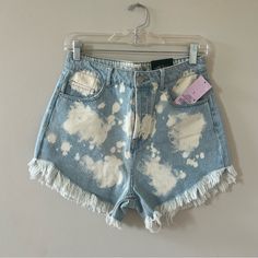 Nwt Wild Fable - High-Rise Frayed Hem Jean Shorts Rolled Cuff Jeans, Target Jeans, Lace Denim Shorts, Purple Jeans, Frayed Hem Jeans, Work Shorts, High Waisted Jean Shorts, High Rise Denim Shorts, Hem Jeans