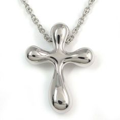 TIFFANY & Co. Elsa Peretti Platinum Cross Pendant Necklace  Metal: Platinum Weight: 4.0 grams Chain: 16" Pendant: 12mm long x 9.5mm wide Hallmark: TIFFANY&CO. PT950 PERETTI SPAIN Condition: Excellent condition, like new Limited edition, no longer available for sale in Tiffany stores Authenticity Guaranteed Elegant Necklace With Large Cross Pendant, Elegant Cross Pendant Necklace With Large Pendant, Formal Necklace With Large Cross Pendant, Formal Cross Pendant Necklace With Large Pendant, White Gold Polished Drop Necklace, White Gold Drop Necklace With Polished Finish, Formal Large Cross Pendant Necklace, Luxury Polished Cross Pendant Necklace, Luxury Cross Pendant Necklace With Polished Finish