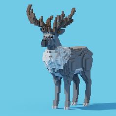 an animal made out of legos on a blue background