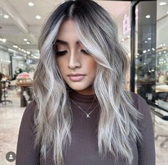 Cool Blonde Balayage, Black Hair With Blonde Highlights, Ash Blonde Hair Balayage, Ashy Blonde Hair, Blonde Hair With Roots, Perfect Blonde Hair, Blonde Balayage Highlights, Blond Balayage, Ombre Hair Blonde